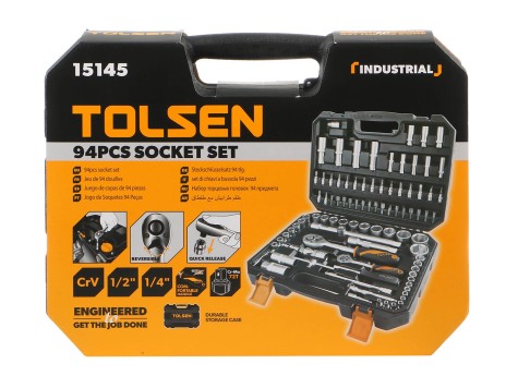 Set de Juego Tubos y Ratchet 94 piezas Tolsen