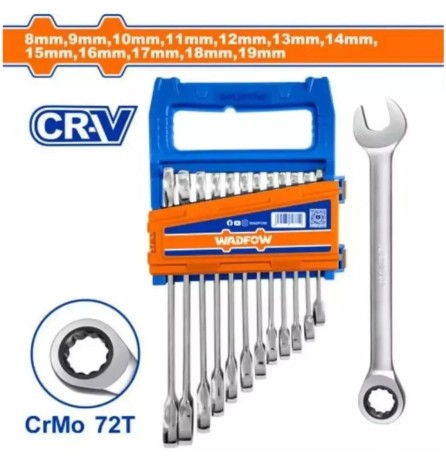 SET DE LLAVE COMBINADA C/ CRIQUET  WADFOW   12PCS