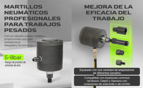 Extractor de Picos Inyectores Neumático 24 Piezas Diesel