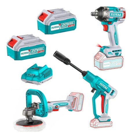 COMBO Kit Llave De Impacto 500NM + Hidrolavadora 20V + Pulidora 20v Total