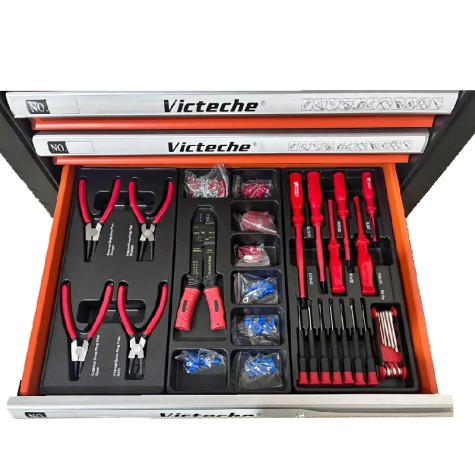 Set de Carrito Metalico con 496 Herramientas Victeche