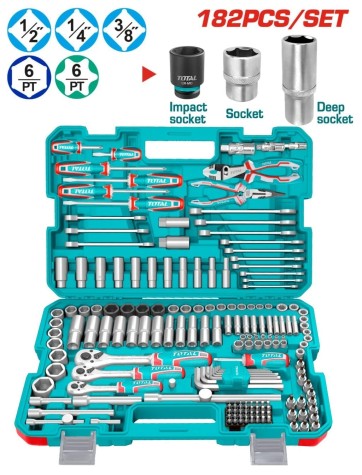 SET TOTAL DE HERRAMIENTAS COMBINADAS 182PCS