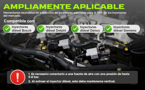 Extractor de Picos Inyectores Neumático 24 Piezas Diesel