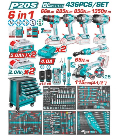 CARRITO PORTA HERRAMIENTAS 436 PIEZAS 7CAJONES (6EN1) + HERRAMIENTAS  INDUSTRIAL TOTAL