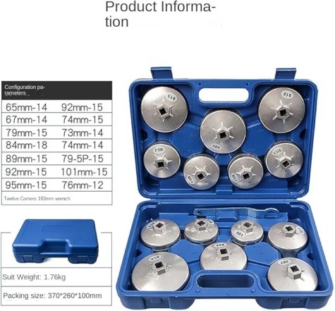 KIT DE SACA FILTRO DE ACEITE 15PCS