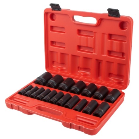 Juego de dados de impacto largos Rio Tools de 18 piezas de 1/2