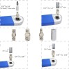 Llave de extensión para impactos, con adaptadores de unidad cuadrada de 1/2", 1/4" y 3/8